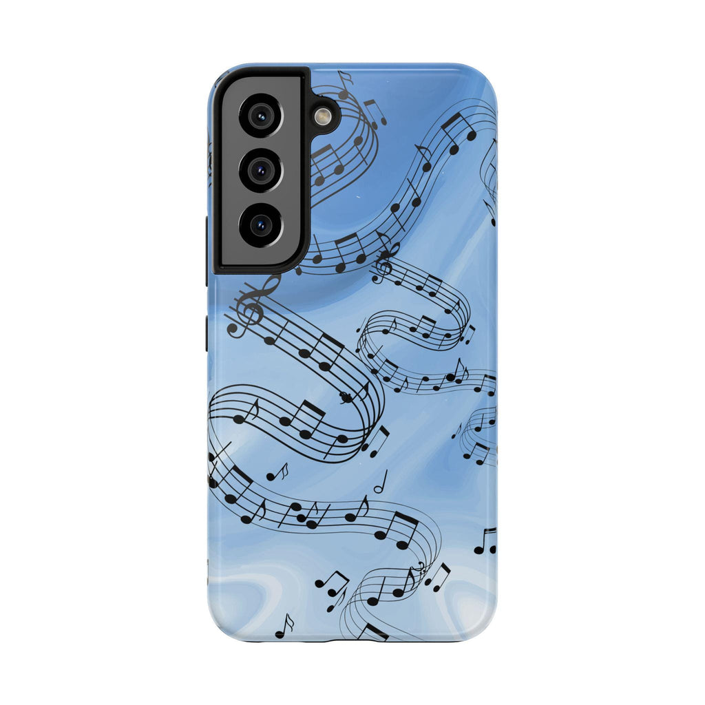 Blue Musical Notes Samsung Galaxy Phone Case | Music Note Design