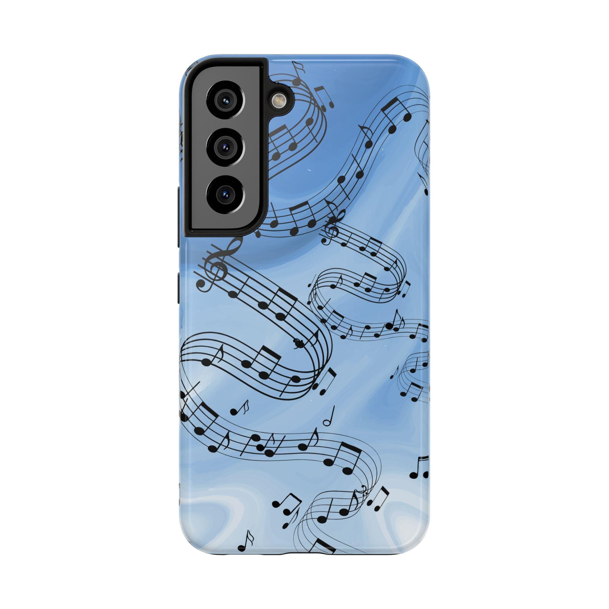 Blue Musical Notes Samsung Galaxy Phone Case | Music Note Design