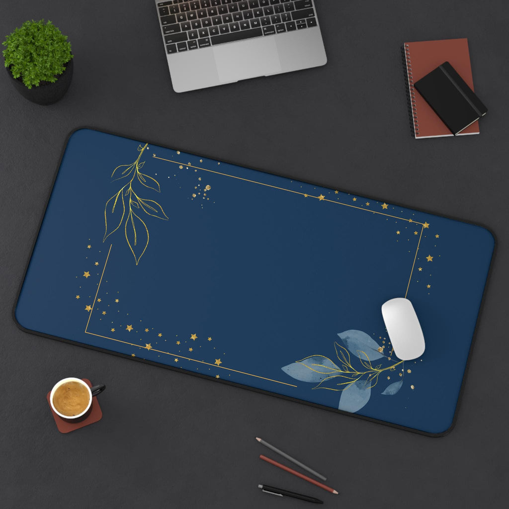 Floral Desk Mat: Elegant Workspace Accessory - Neoprene Desk Organizer