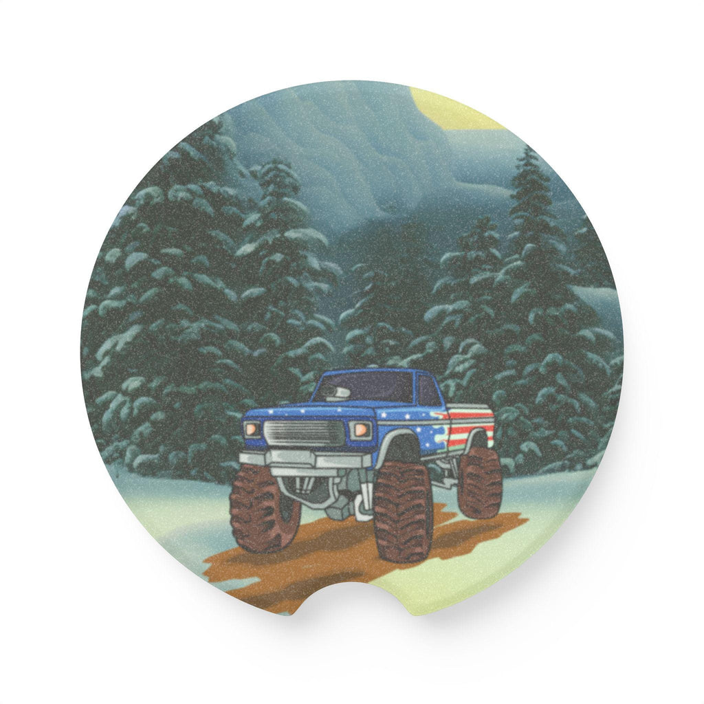 Soapstone Car Coaster: Off-Road Adventure Design - Auto Accessory