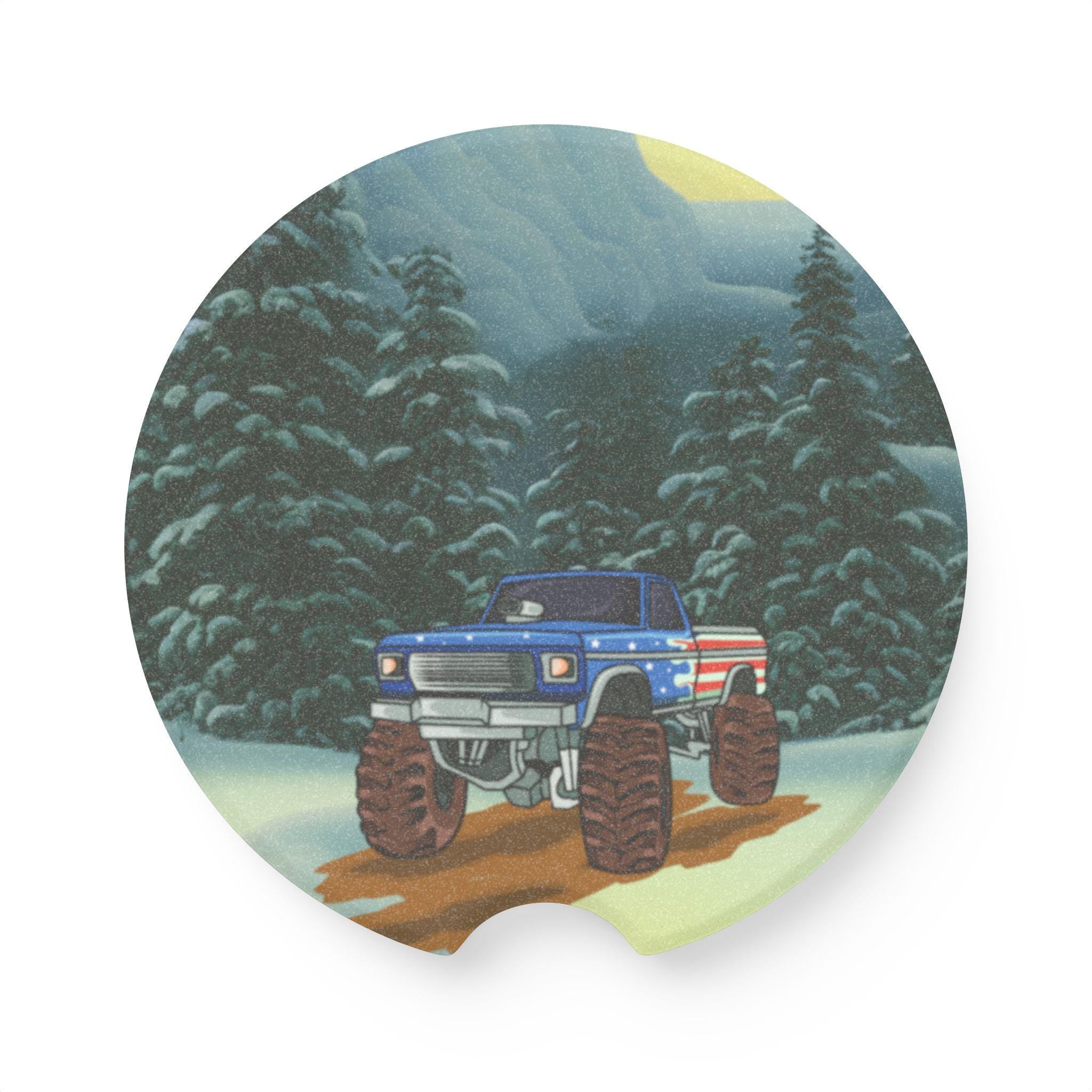 Soapstone Car Coaster: Off-Road Adventure Design - Auto Accessory