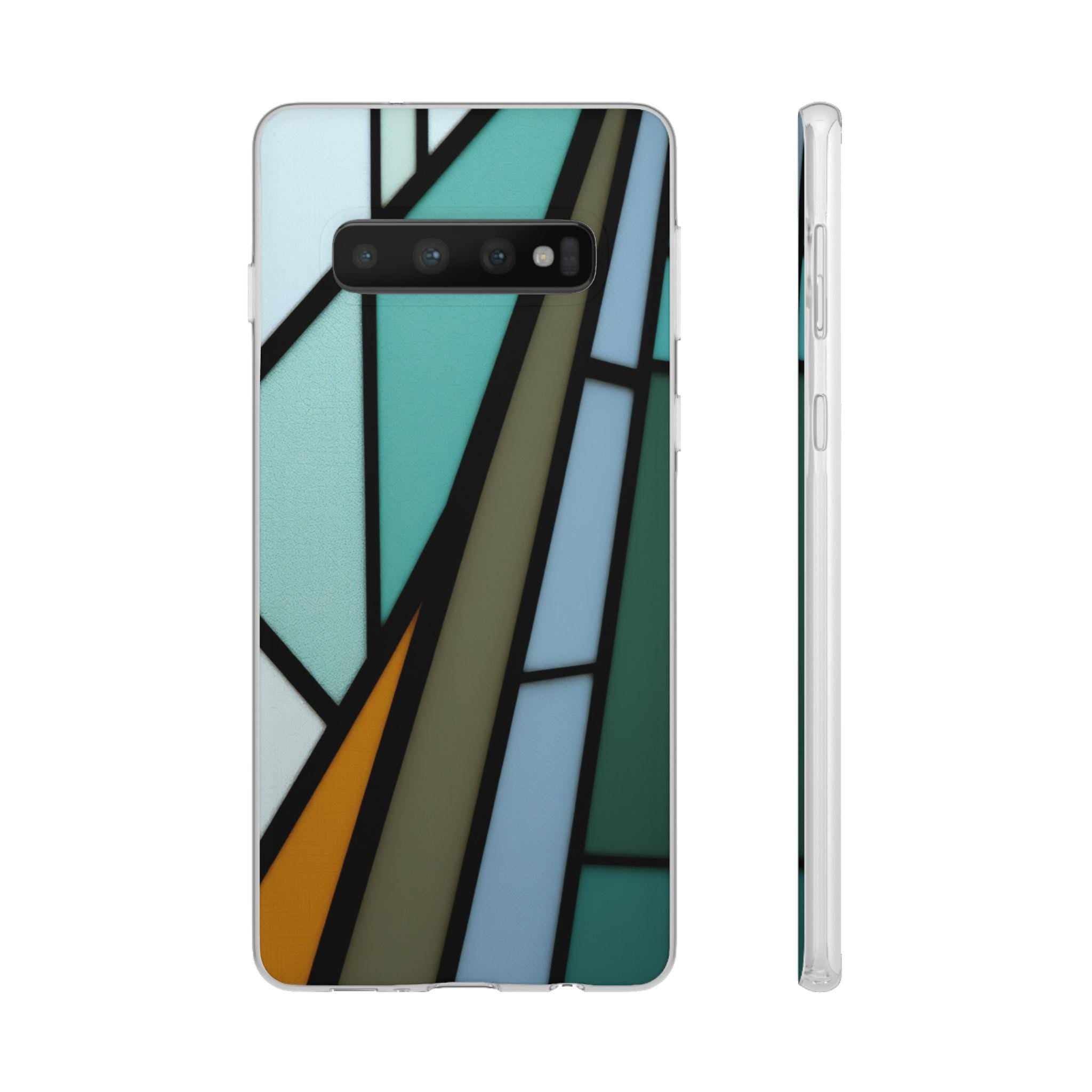 Faux Stained Glass Samsung Case: Artistic Slim TPU Phone Cover