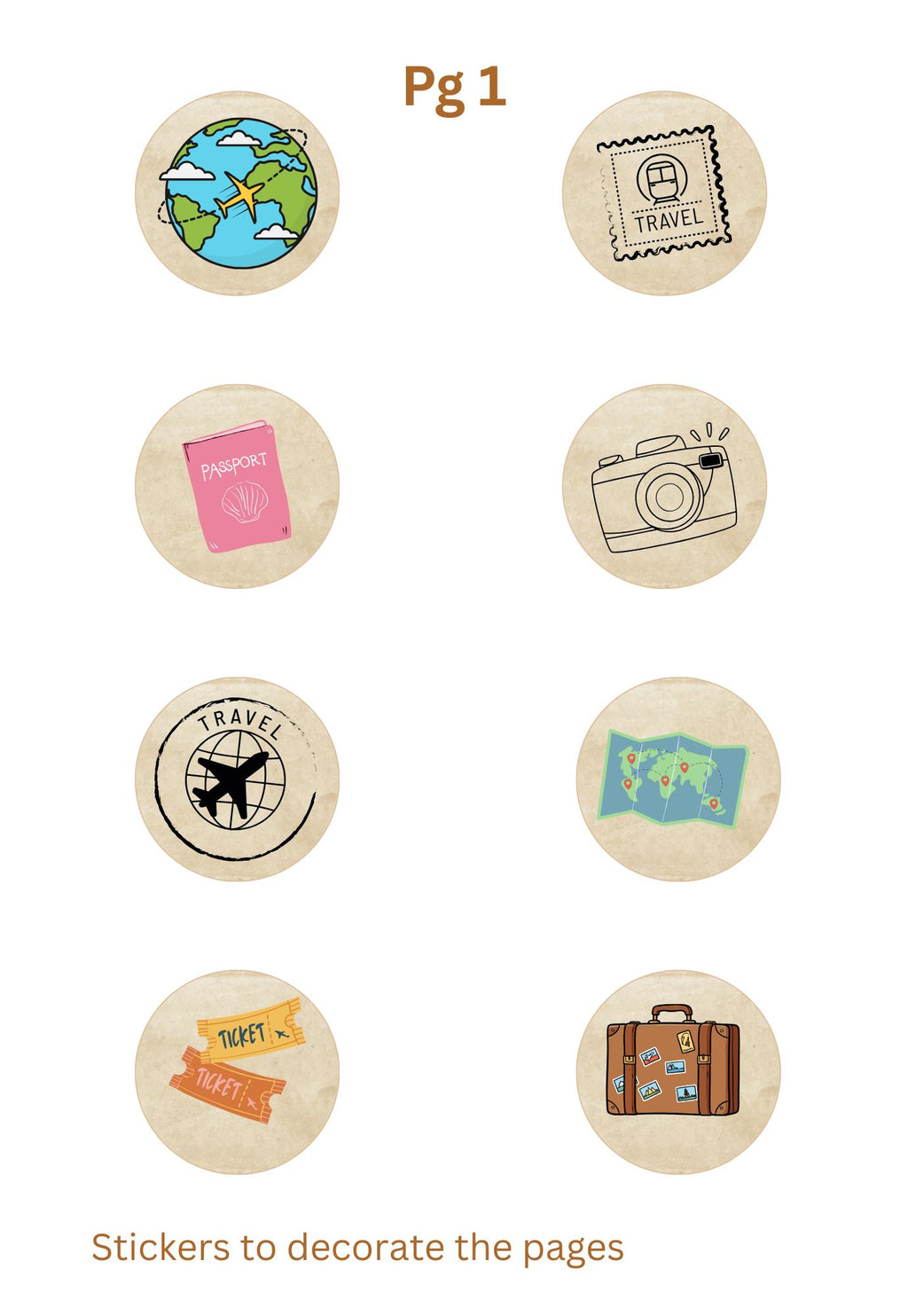 Travel Journal Sticker Cover: DIY Composition Notebook Cover (Digital Download)