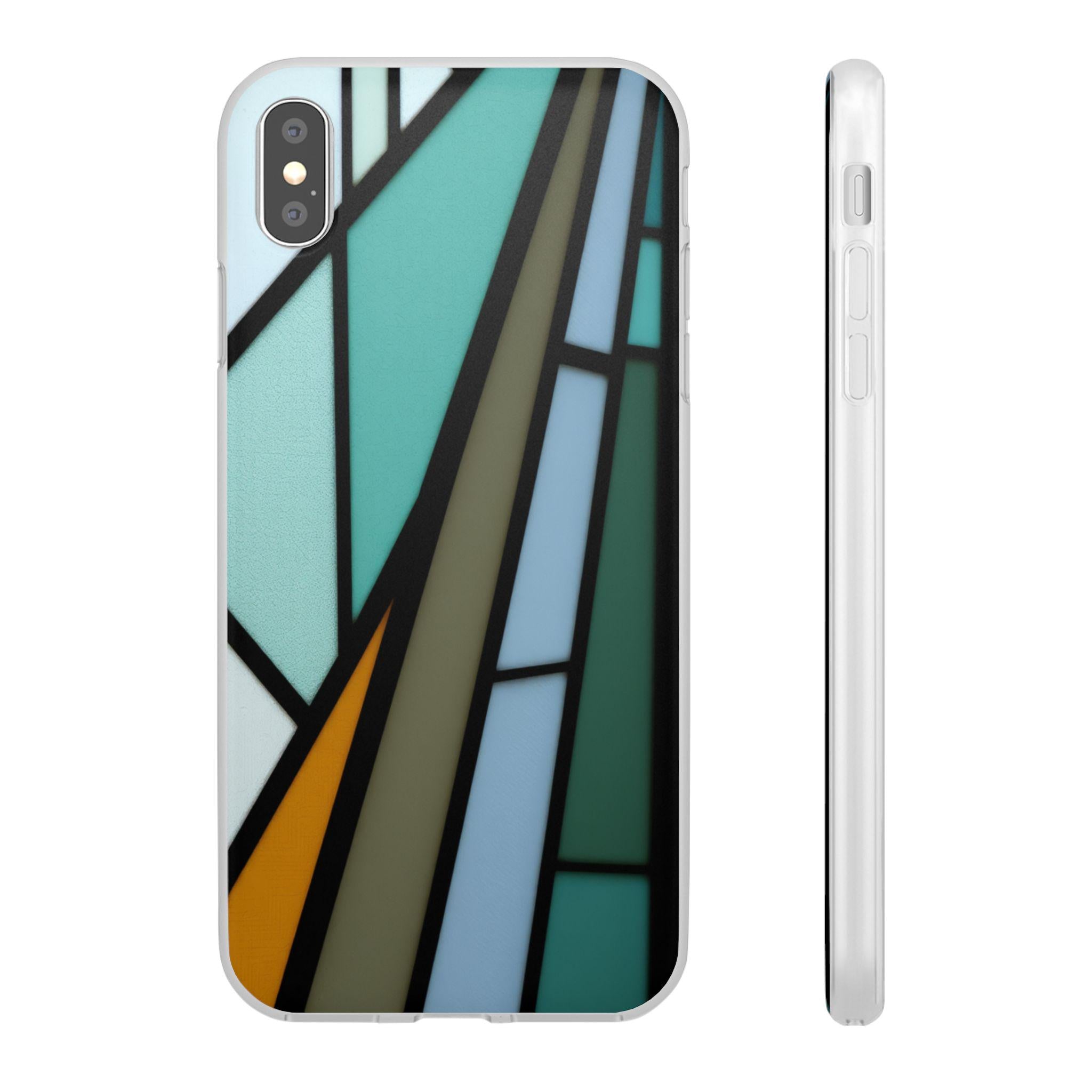 Faux Stained Glass iPhone Case: Artistic Colorful Cover