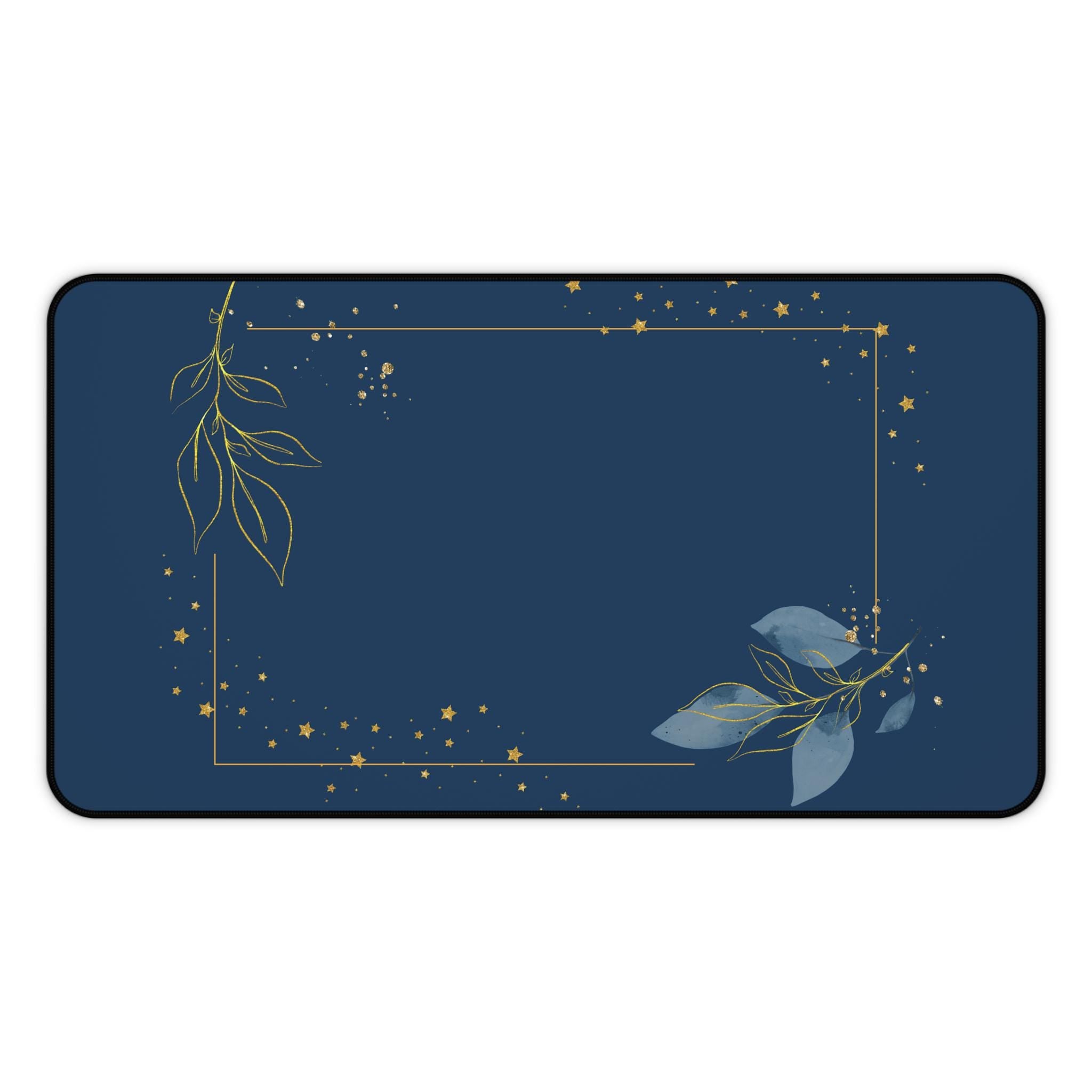 Floral Desk Mat: Elegant Workspace Accessory - Neoprene Desk Organizer