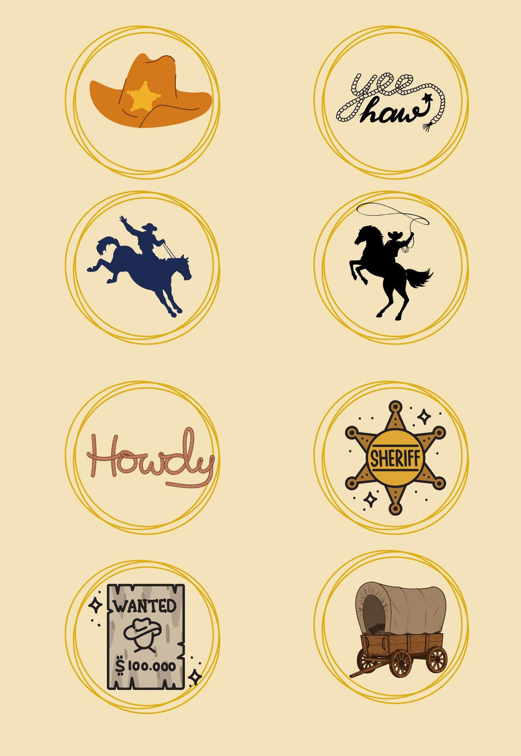 Cowboy Bundle Composition Notebook Cover, Sticker, School Supplies, Composition Note Pad, Digital Download, Western Theme