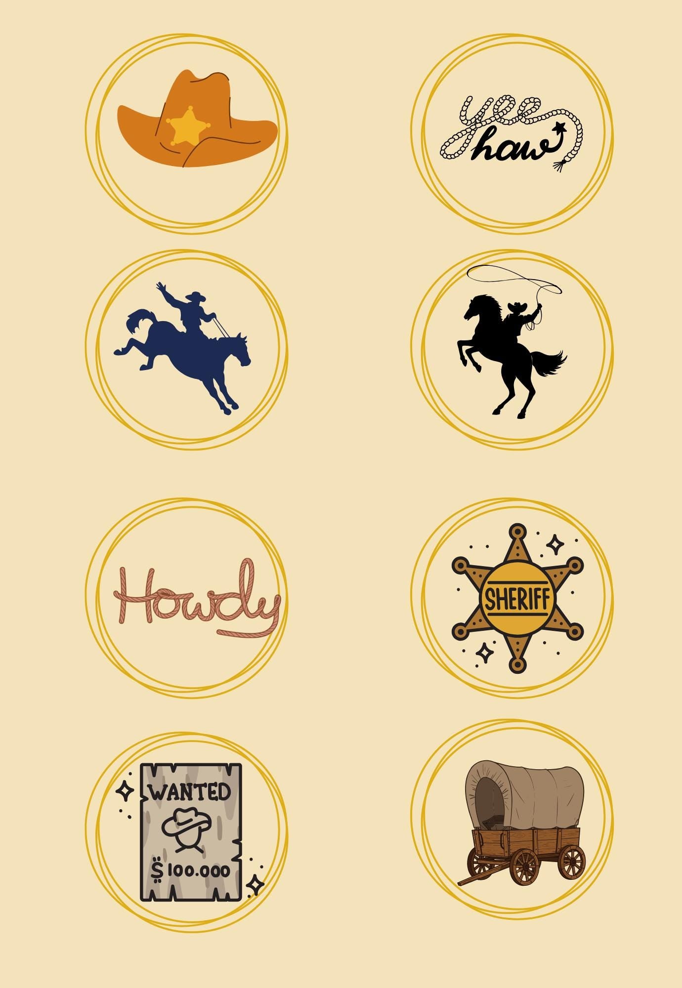 Cowboy Bundle Composition Notebook Cover, Sticker, School Supplies, Composition Note Pad, Digital Download, Western Theme