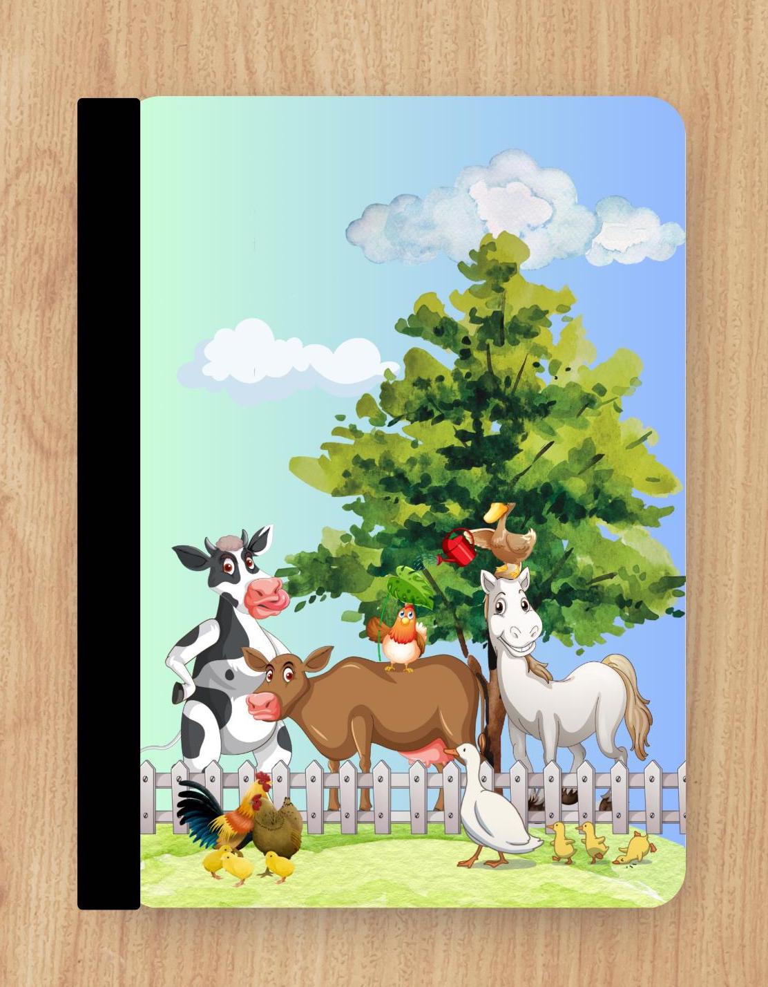 Farm Animal Composition Notebook Cover & Stickers (Digital Download)
