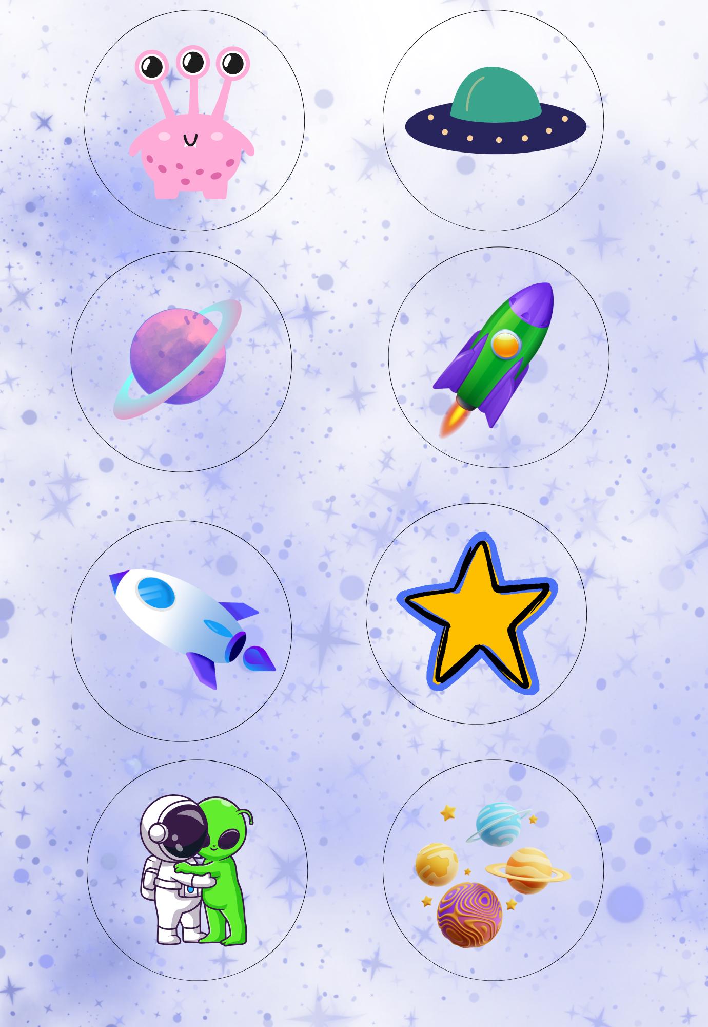 Outer Space Composition Notebook Cover and Sticker (Digital Download)