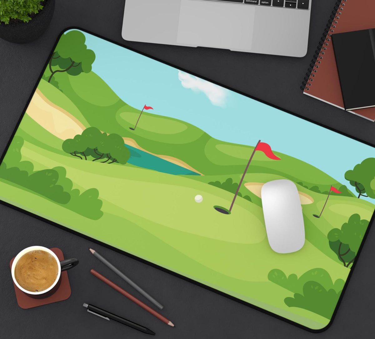 Golf Desk Mat: Personalized Workspace Decor, Nature Landscape