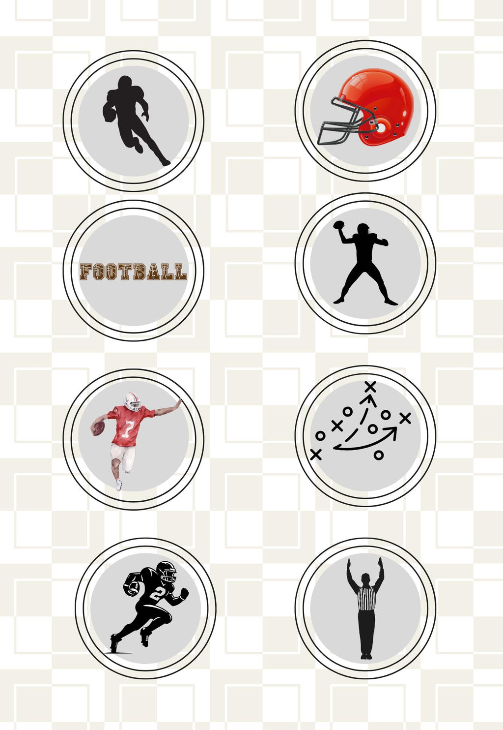 Football Composition Notebook Cover and Sticker: DIY School Project (Digital Download)