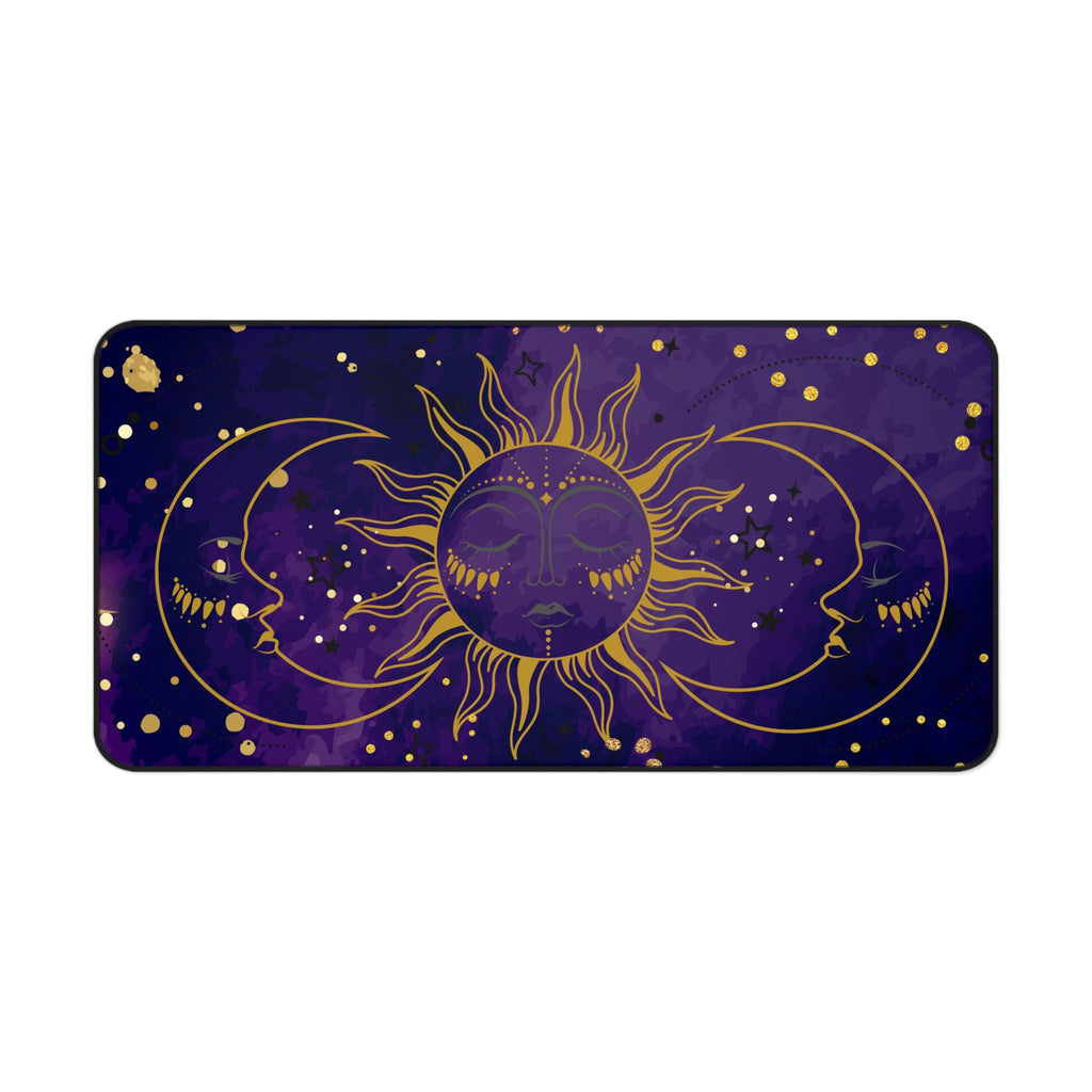 Celestial Moon & Sun Desk Mat: Astrology Office Decor