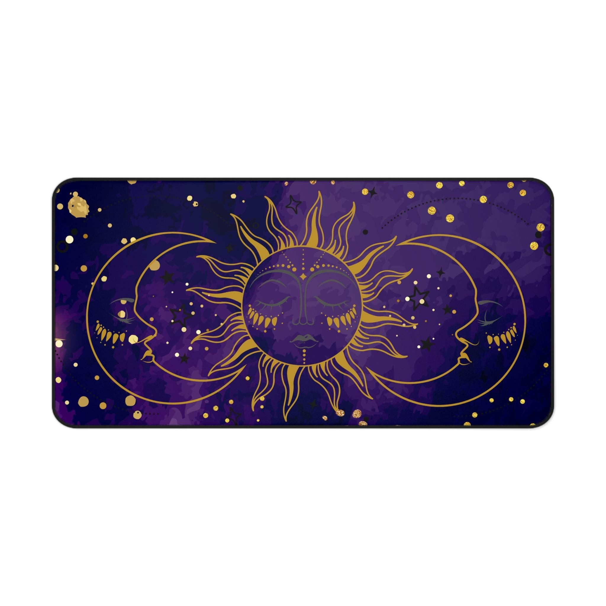 Celestial Moon & Sun Desk Mat: Astrology Office Decor