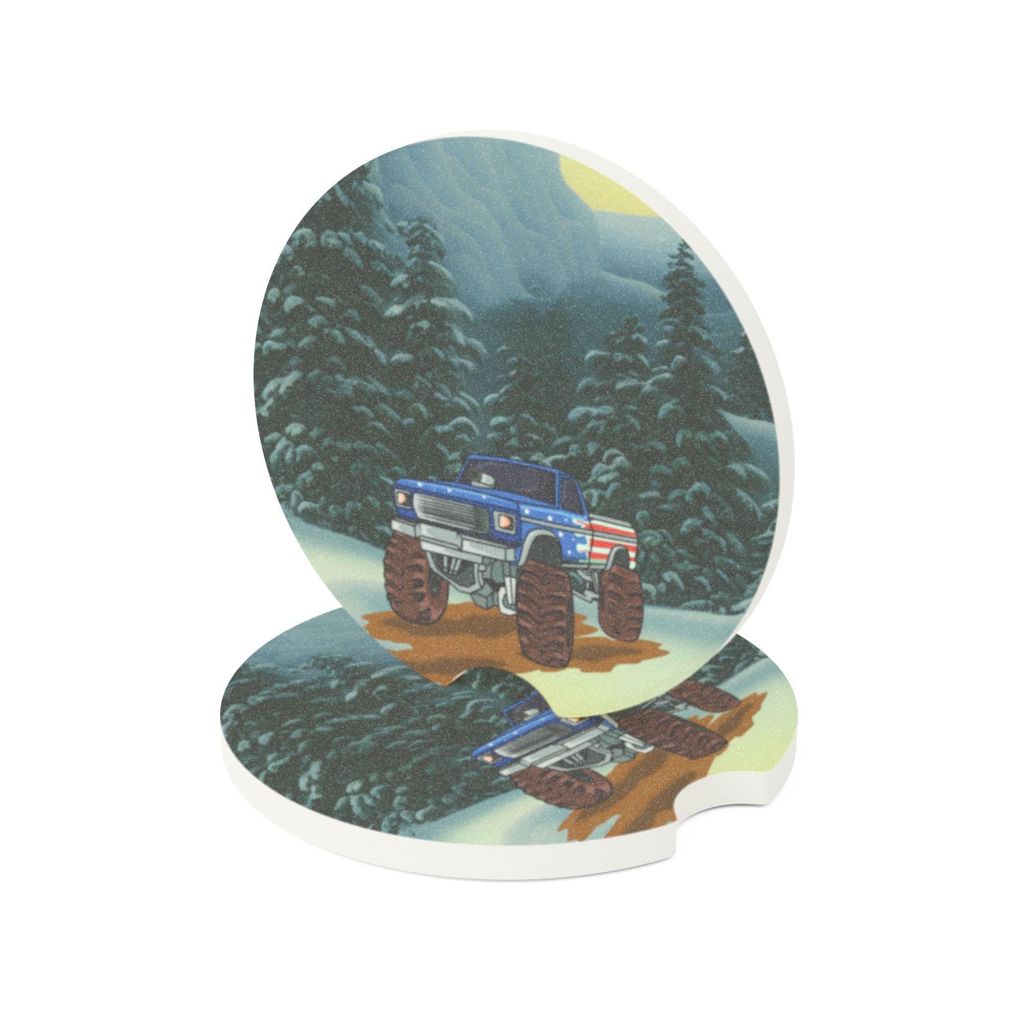 Soapstone Car Coaster: Off-Road Adventure Design - Auto Accessory