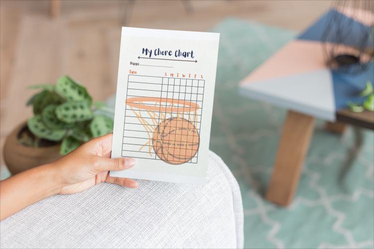 Basketball Chore Chart: Goal Tracker (PDF Download)