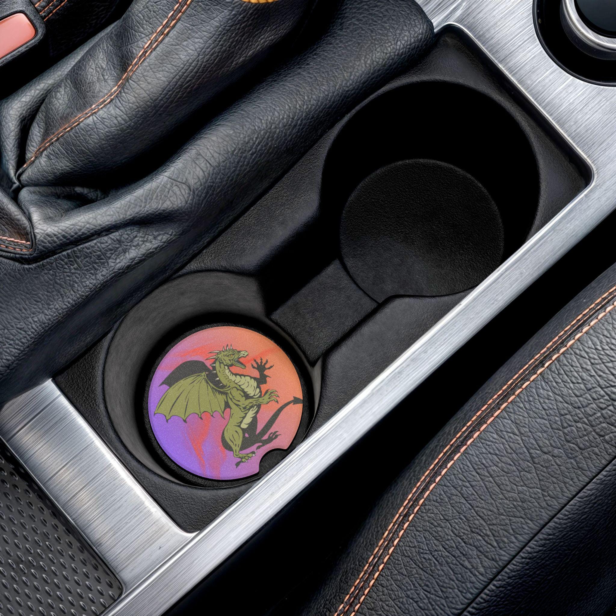 Dragon Soapstone Car Coaster: Fantasy Car Accessories