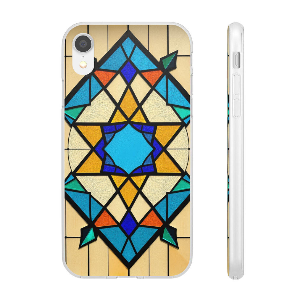 Faux Stained Glass iPhone Case: Geometric Art, Unique Mobile Cover