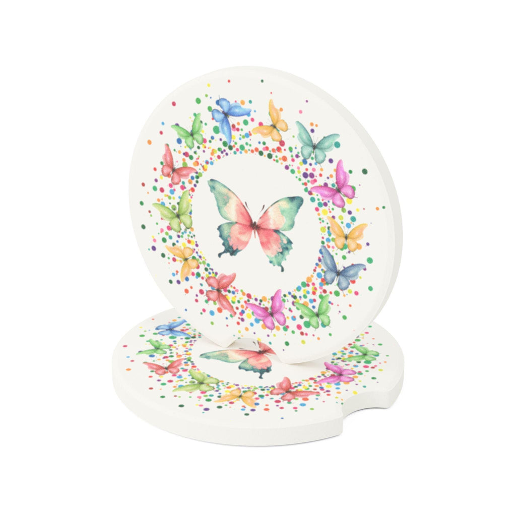 Butterfly Soapstone Car Coaster: Floral Home Decor, Birthday Gift