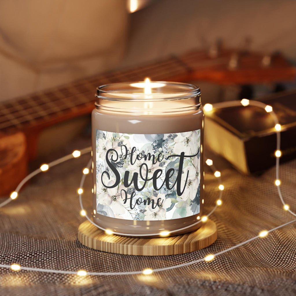 Home Sweet Home Floral Soy Candle, Farmhouse Decor, 9oz