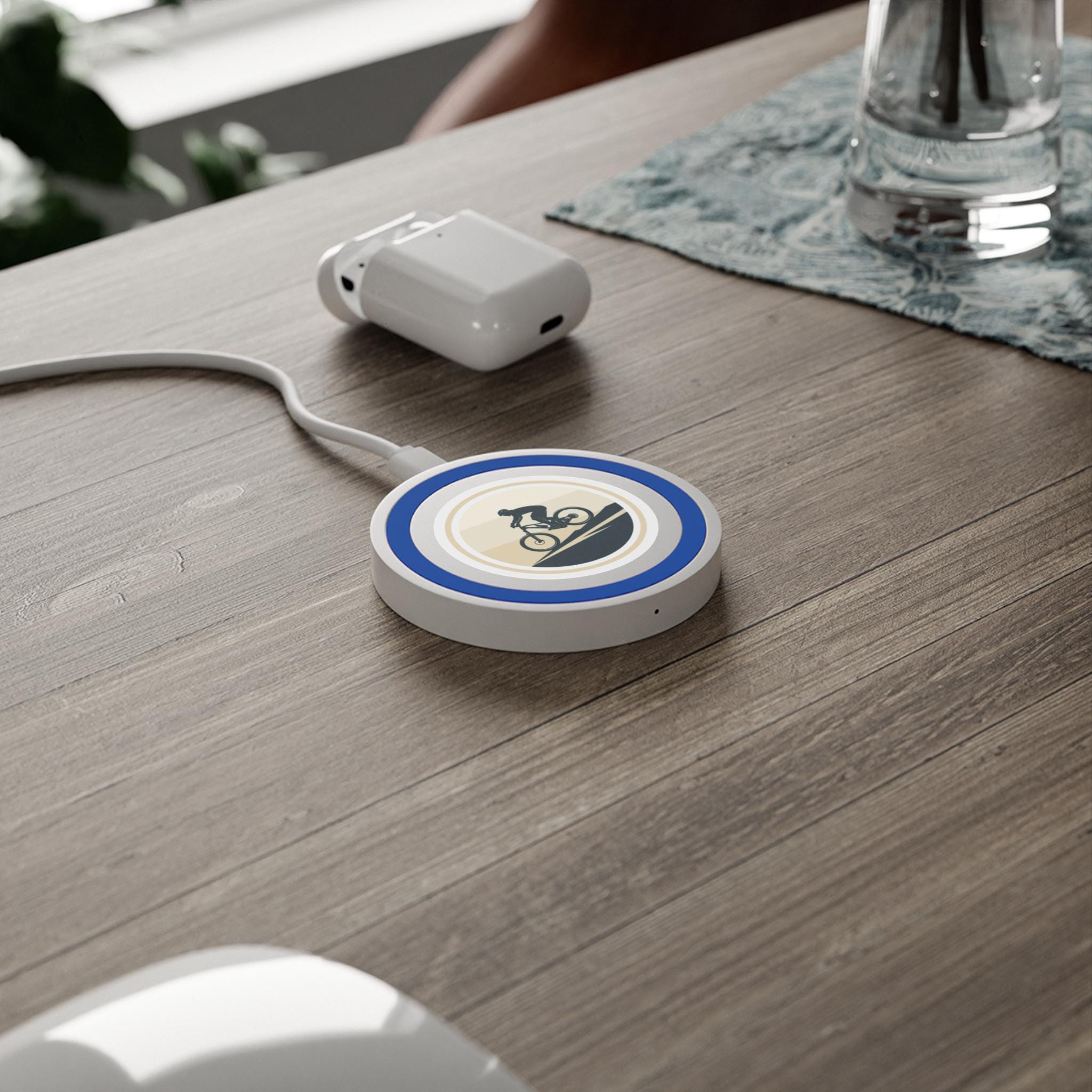 Mountain Biker Circular Wireless Charging Pad | Bike Phone Charger