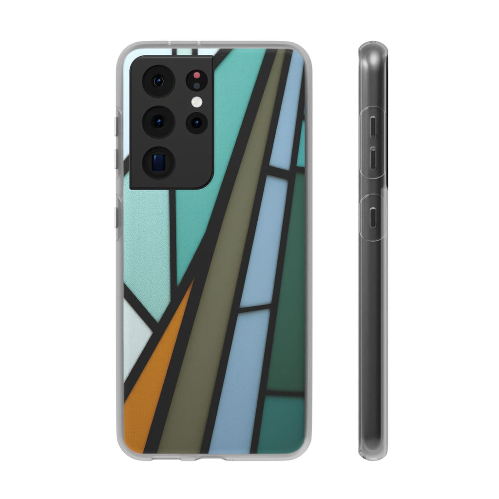Faux Stained Glass Samsung Case: Artistic Slim TPU Phone Cover