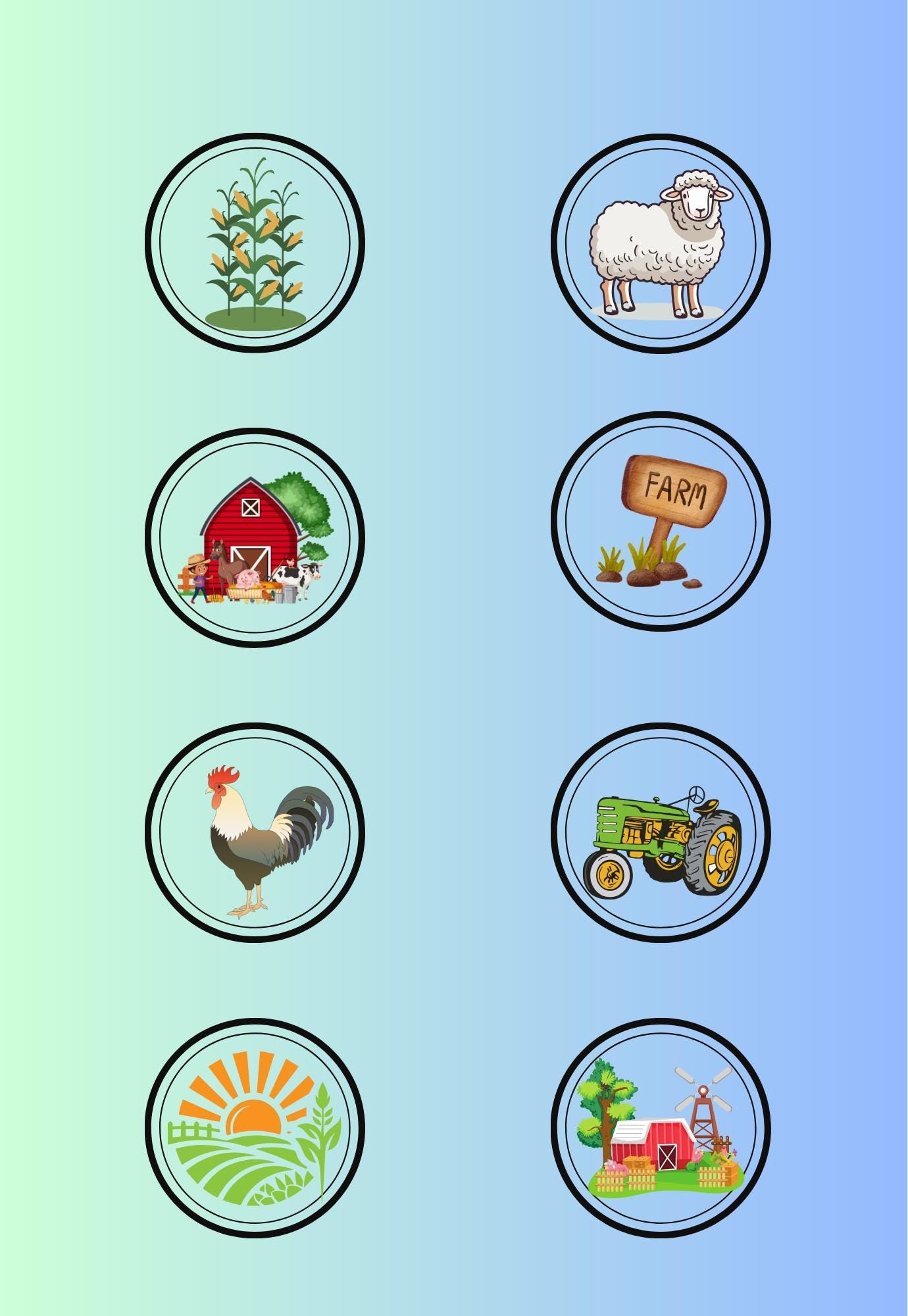 Farm Animal Composition Notebook Cover & Stickers (Digital Download)