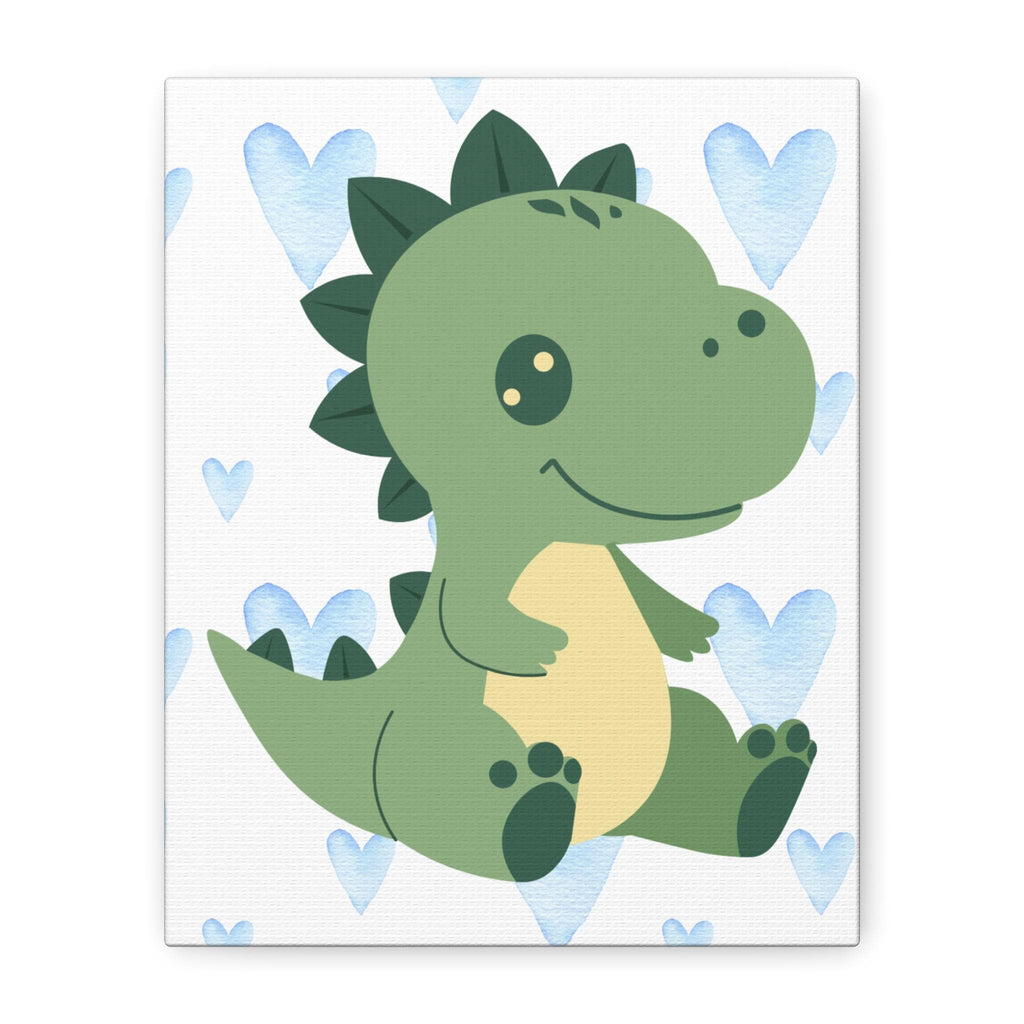 Baby Dinosaur Canvas Art | Watercolor Dino, Heart Nursery Decor