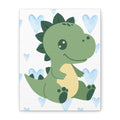 Baby Dinosaur Canvas Art | Watercolor Dino, Heart Nursery Decor