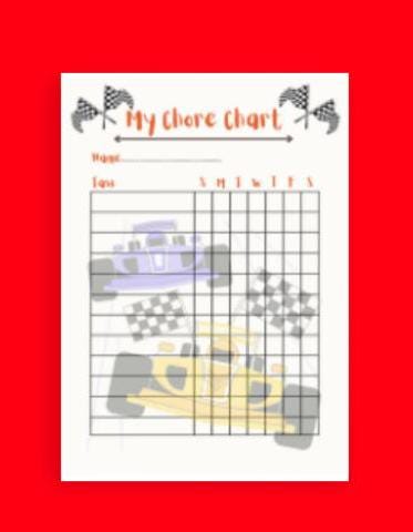 Race Car Chore Chart: Kids' Task Tracker (PDF Download)