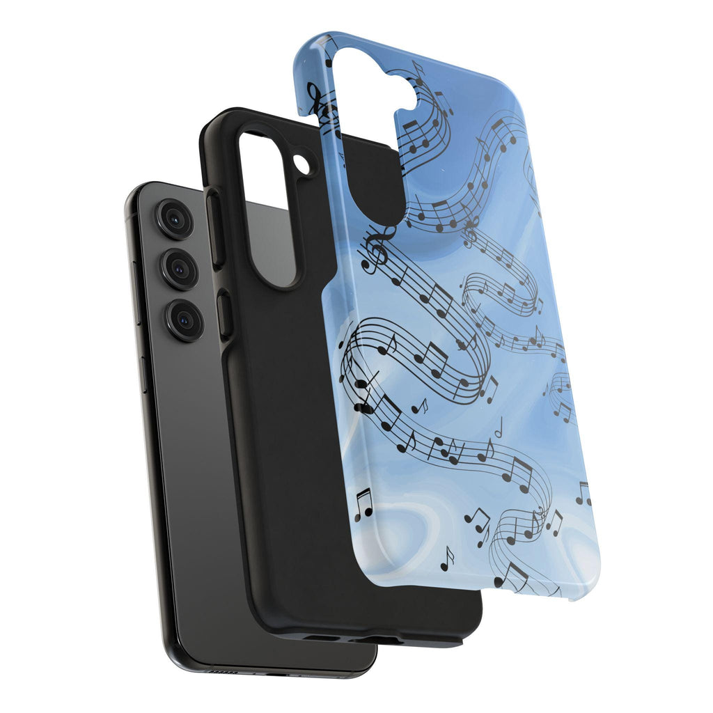 Blue Musical Notes Samsung Galaxy Phone Case | Music Note Design