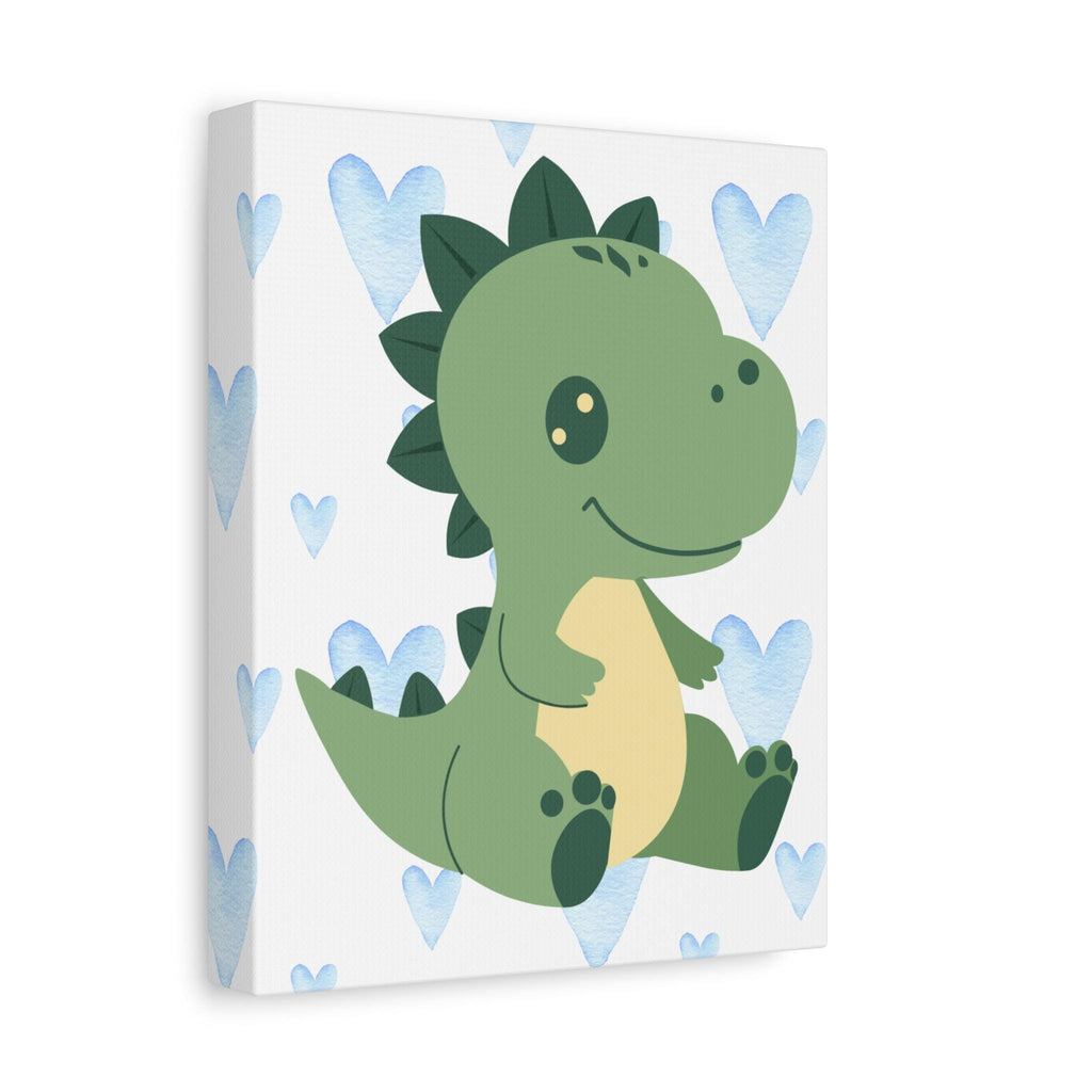 Baby Dinosaur Canvas Art | Watercolor Dino, Heart Nursery Decor