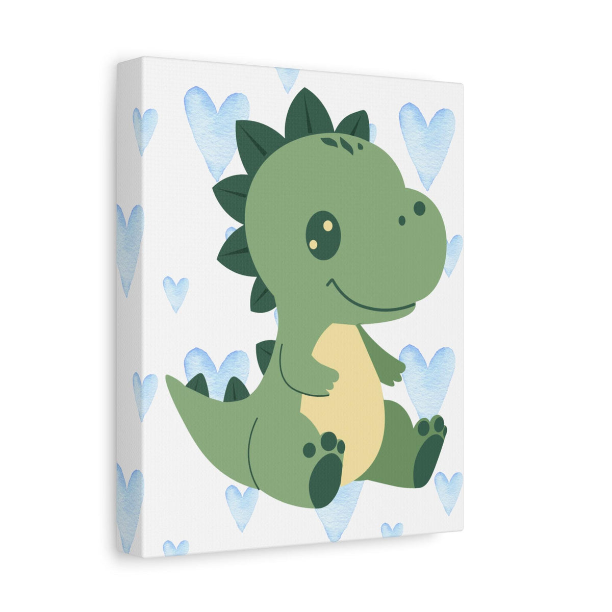 Baby Dinosaur Canvas Art | Watercolor Dino, Heart Nursery Decor