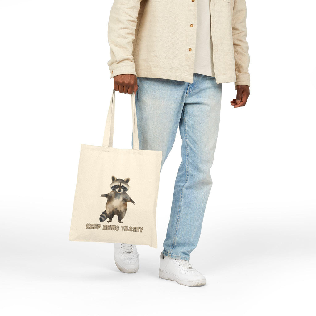 Raccoon Trashy Tote Bag | Watercolor Canvas Reusable Shopper
