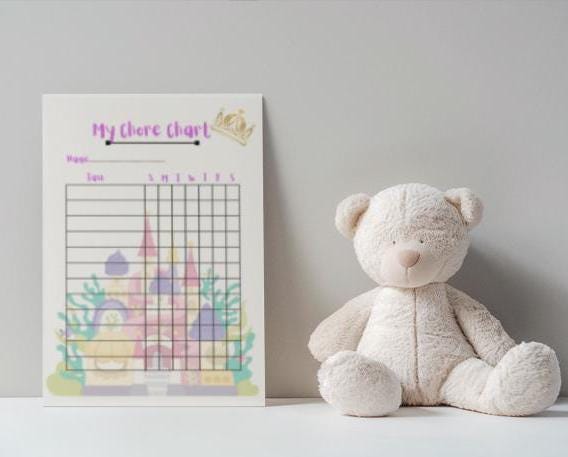 Princess Castle Chore Chart: Kids Task Tracker (PDF Download)