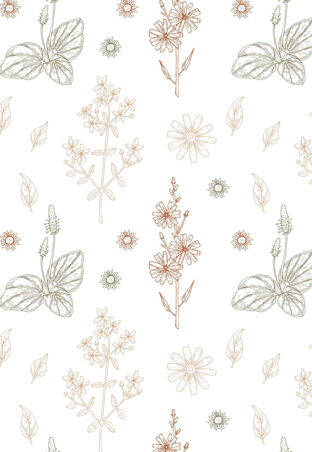 Tan Floral Composition Notebook Cover Sticker: Sophisticated School Supplies (Digital Download)