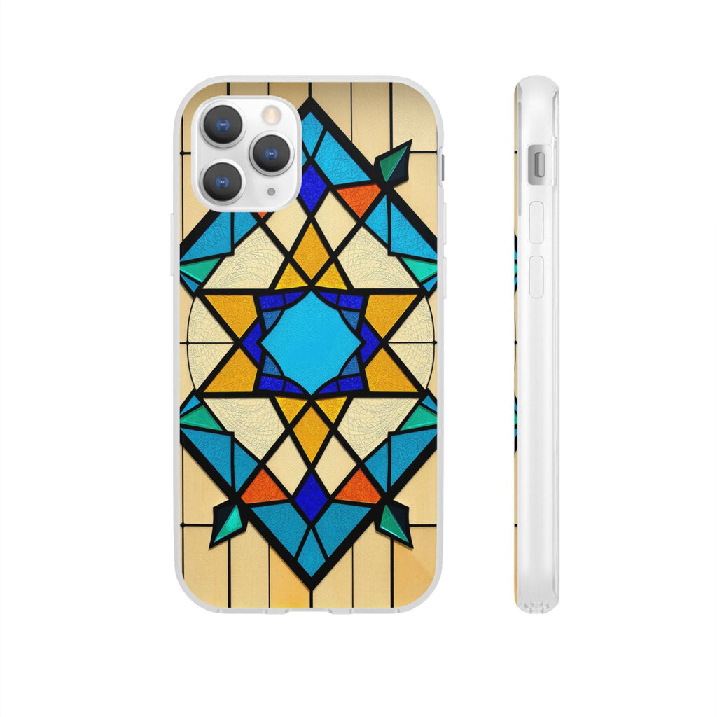 Faux Stained Glass iPhone Case: Geometric Art, Unique Mobile Cover