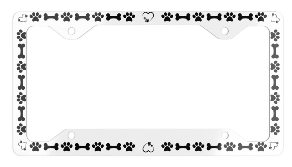 Custom Dog Paw License Plate Frame: Pet Lover Car Decor