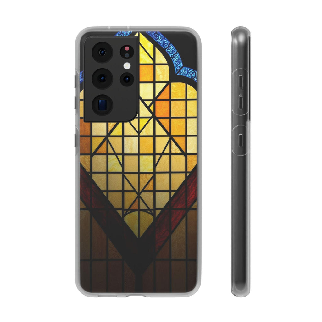 Faux Stained Glass Samsung Case: Artistic Geometric Design