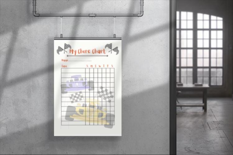 Race Car Chore Chart: Kids' Task Tracker (PDF Download)