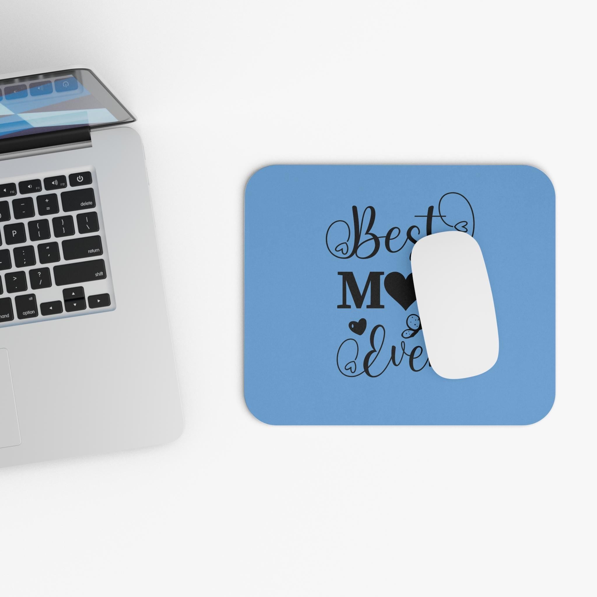 Best Mom Ever Mouse Pad, Cute Gift for Mother's Day, Desk Accessory, Personalized Office Decor, Blue Mousepad