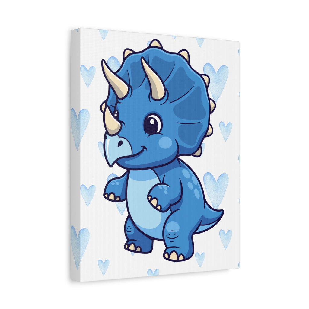 Blue Baby Triceratops Canvas | Matte Stretched Wall Art