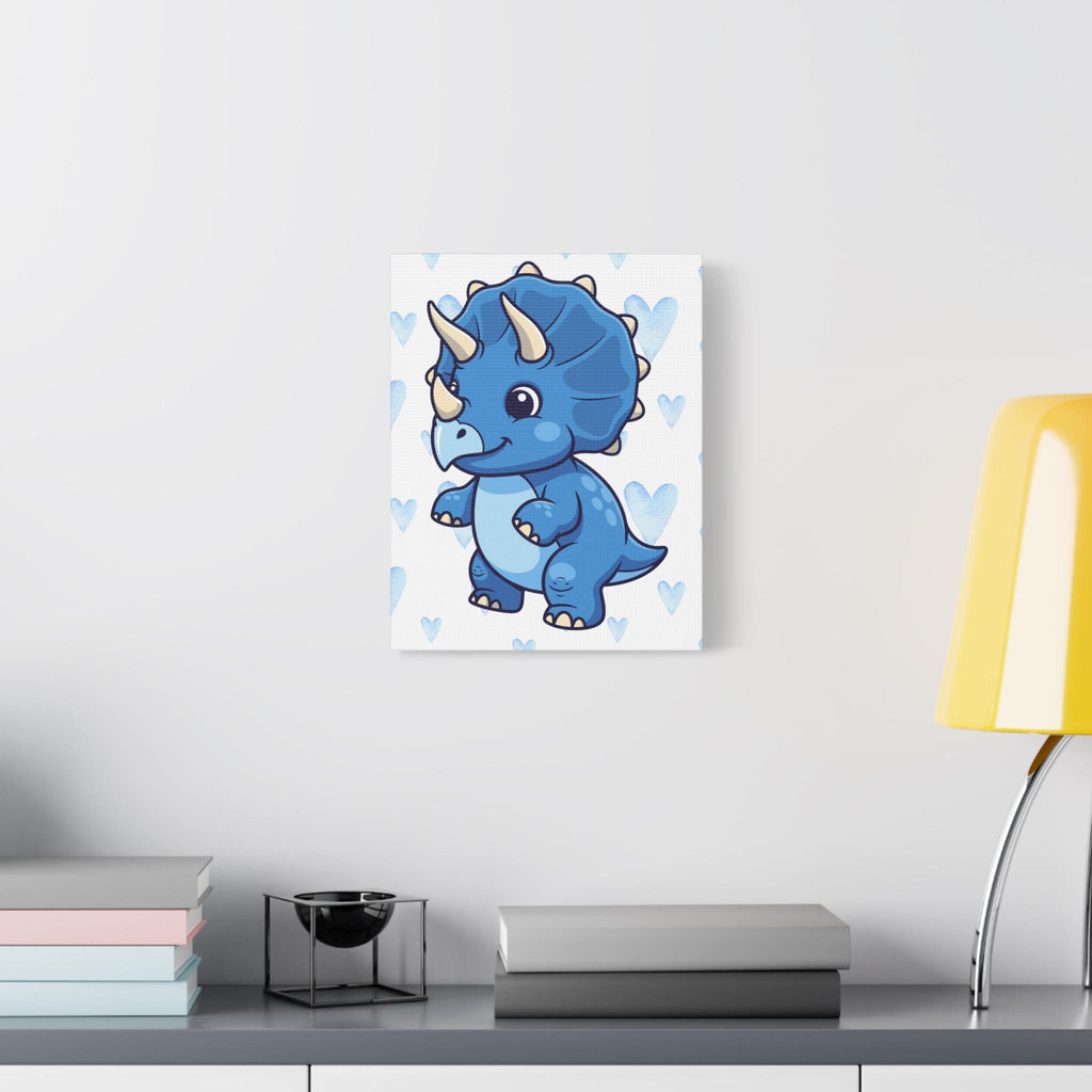 Blue Baby Triceratops Canvas | Matte Stretched Wall Art