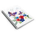 Patriotic Butterfly Spiral Notebook: Floral Journal for Writing