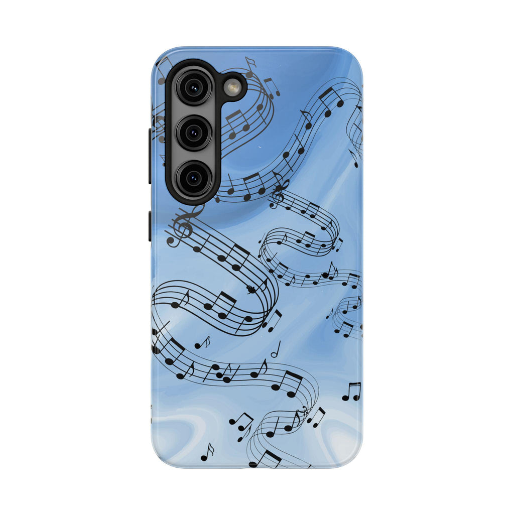 Blue Musical Notes Samsung Galaxy Phone Case | Music Note Design