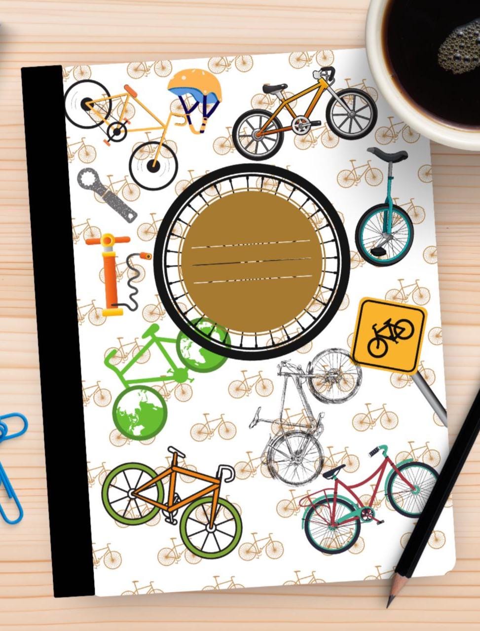 Bicycle Notebook Cover and Sticker Set: Bike Lover Gift (Digital Download)