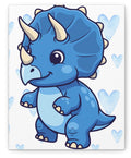 Blue Baby Triceratops Canvas | Matte Stretched Wall Art