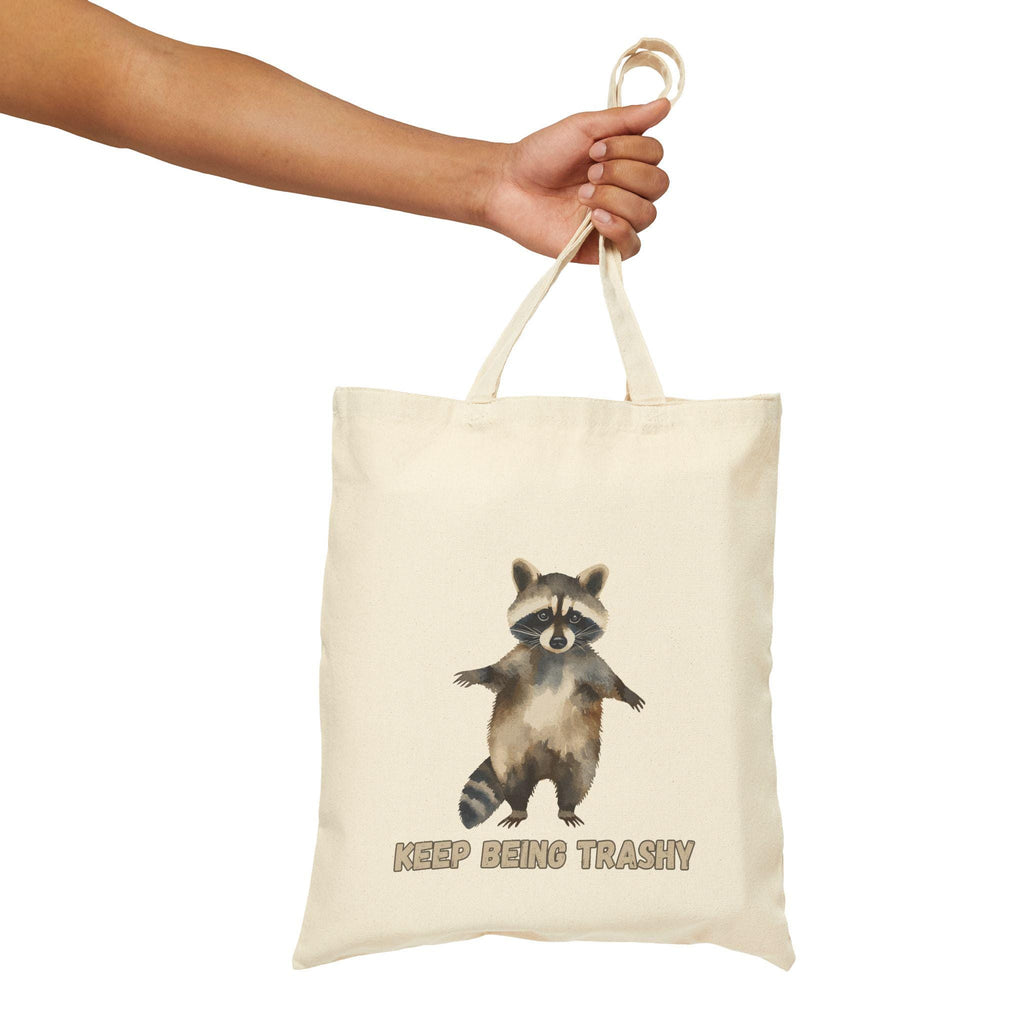 Raccoon Trashy Tote Bag | Watercolor Canvas Reusable Shopper