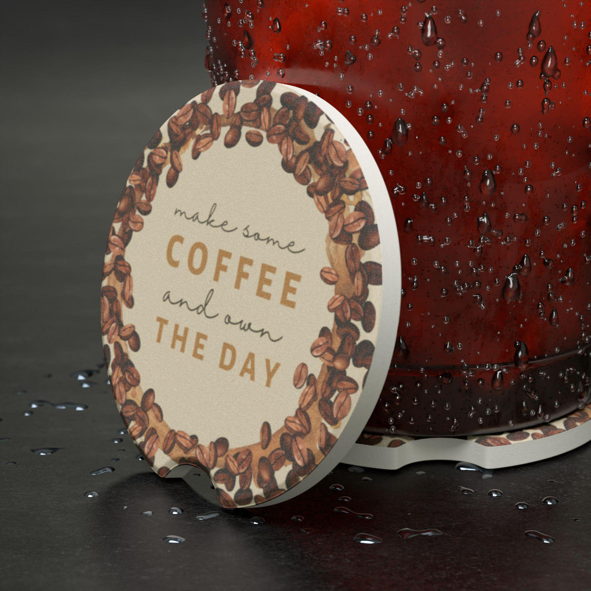 Coffee Soapstone Car Coaster: Absorbent Cup Holder Decor