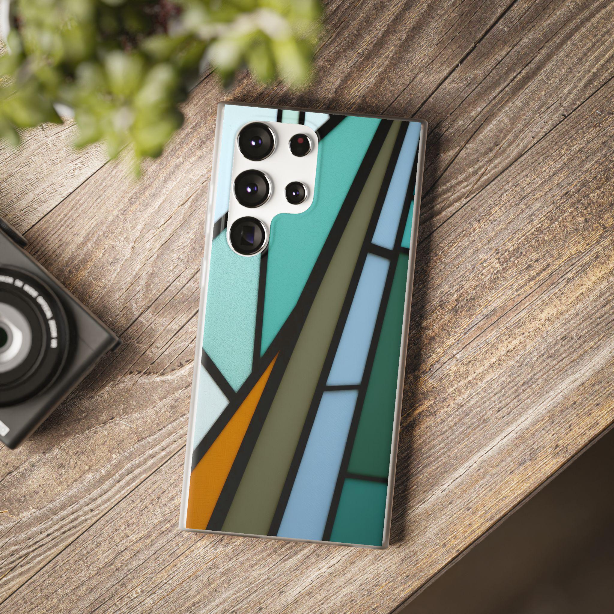 Faux Stained Glass Samsung Case: Artistic Slim TPU Phone Cover