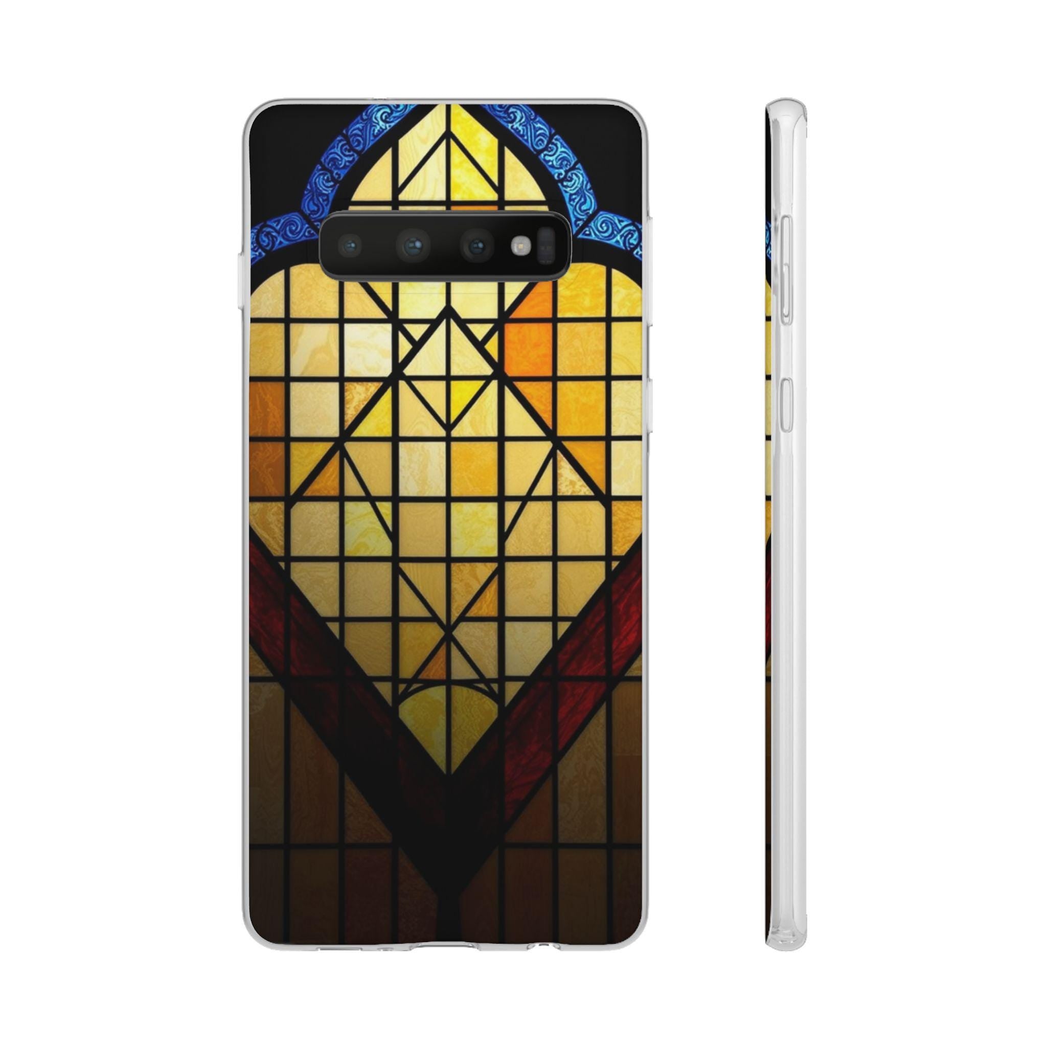 Faux Stained Glass Samsung Case: Artistic Geometric Design